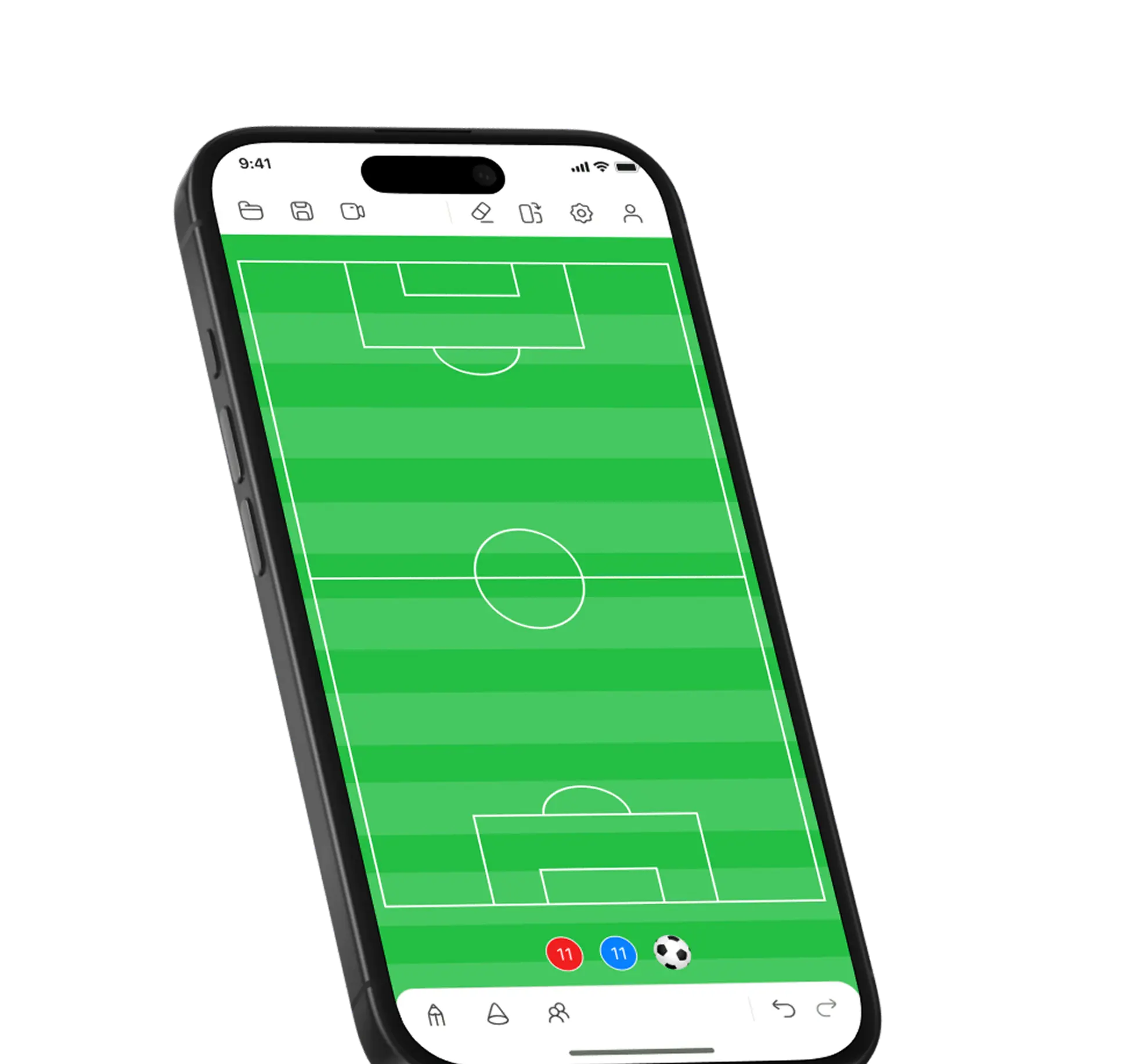 تطبيق my tactic board للجوال يعرض لوحة تكتيكات كرة قدم تفاعلية